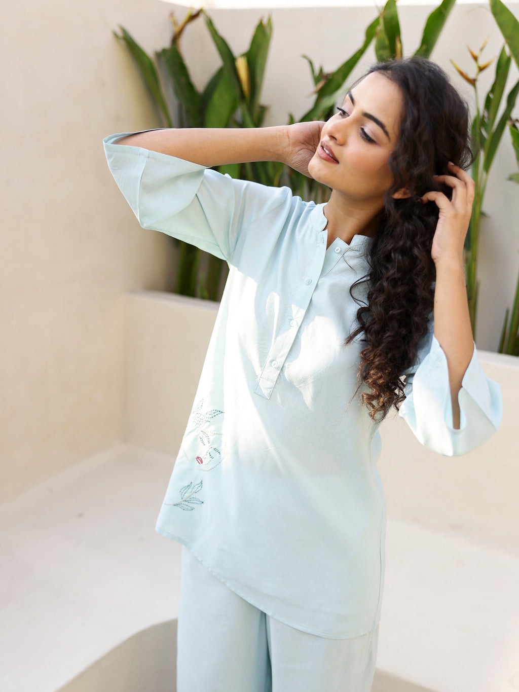 Women Cotton Night Suit with Pant - SanskrutiHomes 