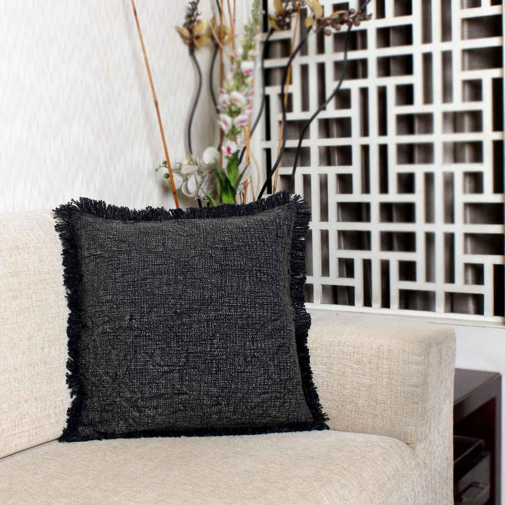 Grey 100% Cotton Cushion Covers. - SanskrutiHomes 