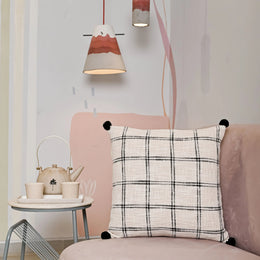 Handloom Pure Cotton Cushion Cover with pompom - SanskrutiHomes 