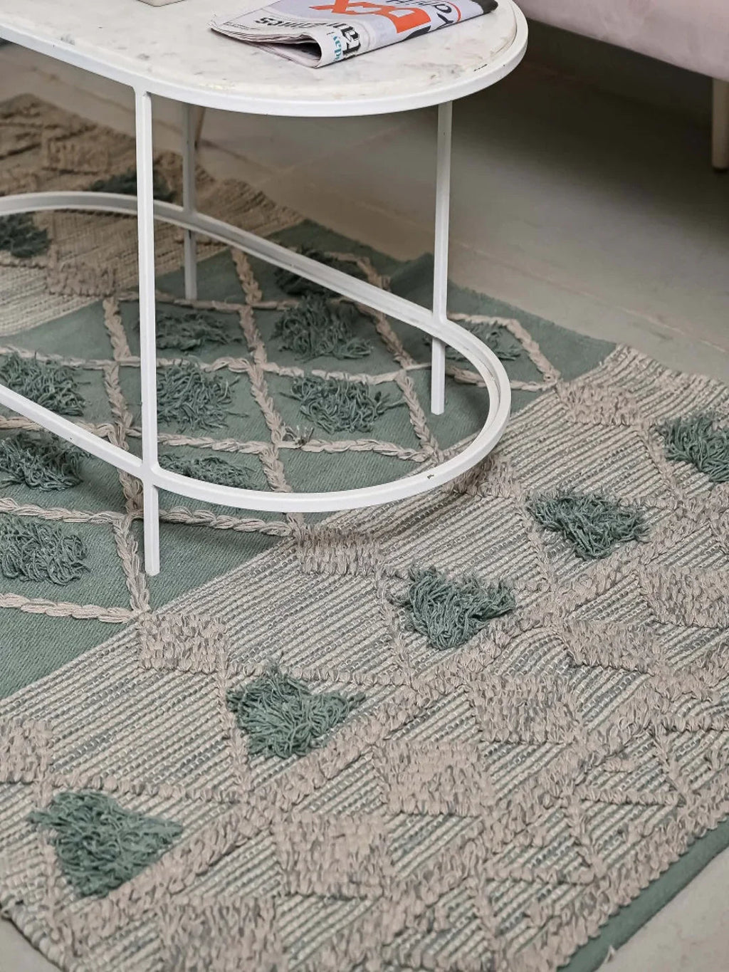 Hand-weaved 100% Cotton Multi-color Rug - SanskrutiHomes 