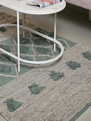 Hand-weaved 100% Cotton Multi-color Rug - SanskrutiHomes 