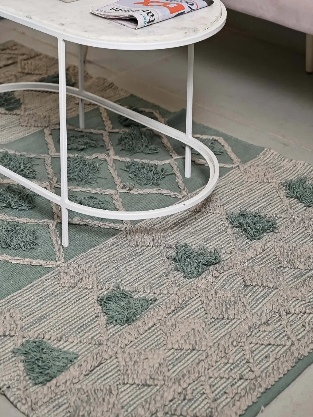 Hand-weaved 100% Cotton Multi-color Rug - SanskrutiHomes 