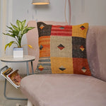 Multi-color Hand-made Jute Cushion Cover - SanskrutiHomes 
