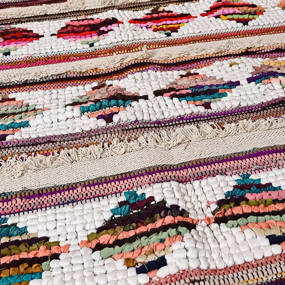 Hand-weaved 100% Multi-color Rug - SanskrutiHomes 