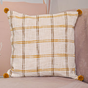 Handloom Pure Cotton Cushion Cover with pompom - SanskrutiHomes 