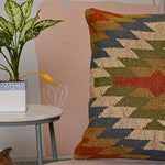 Vintage style Hand-made Jute Cushion Cover - SanskrutiHomes 