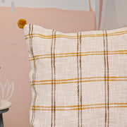 Handloom Pure Cotton Cushion Cover with pompom - SanskrutiHomes 