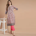RANGDEEP FLORAL PRINT RAYON WOMEN'S STRAIGHT KURTA - SanskrutiHomes 