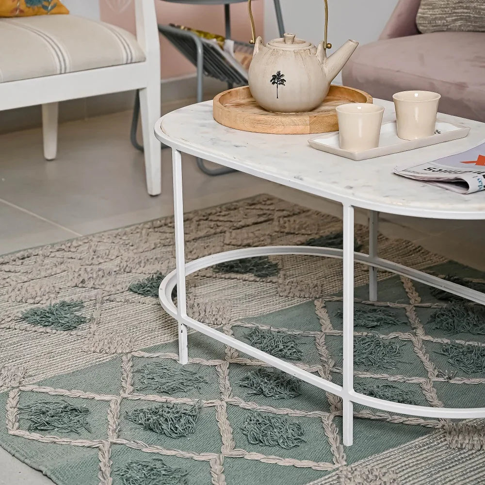 Hand-weaved 100% Cotton Multi-color Rug - SanskrutiHomes 