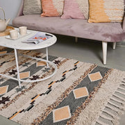 Hand-weaved 100% Cotton Multi-color Rug - SanskrutiHomes 