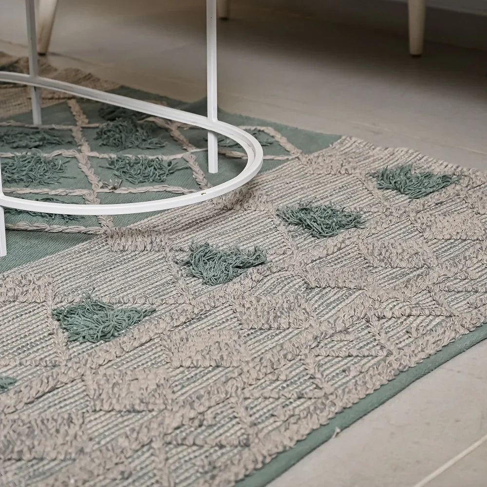 Hand-weaved 100% Cotton Multi-color Rug - SanskrutiHomes 