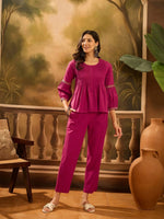 Pink Solid Printex Design coord Set for Women - SanskrutiHomes 