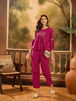 Pink Solid Printex Design coord Set for Women - SanskrutiHomes 