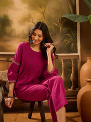 Pink Solid Printex Design coord Set for Women - SanskrutiHomes 