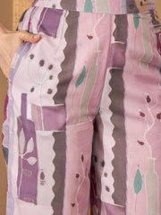 Multi Round Neck Linen Co-Ords Set For Women