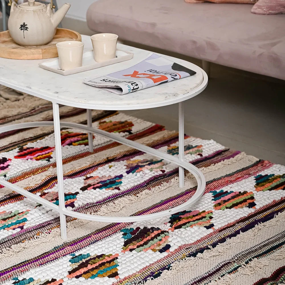 Hand-weaved 100% Multi-color Rug - SanskrutiHomes 