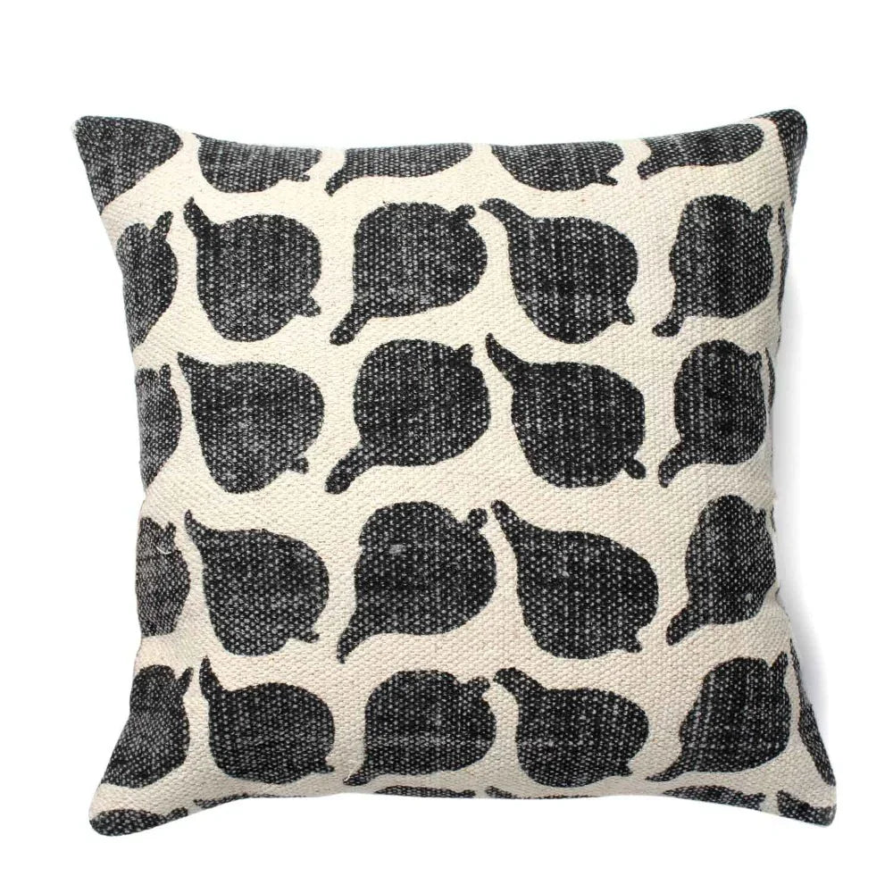 Black 100% Cotton rug Cushion Covers. - SanskrutiHomes 