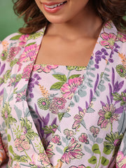 Floral Print A-Line Dress - SanskrutiHomes 