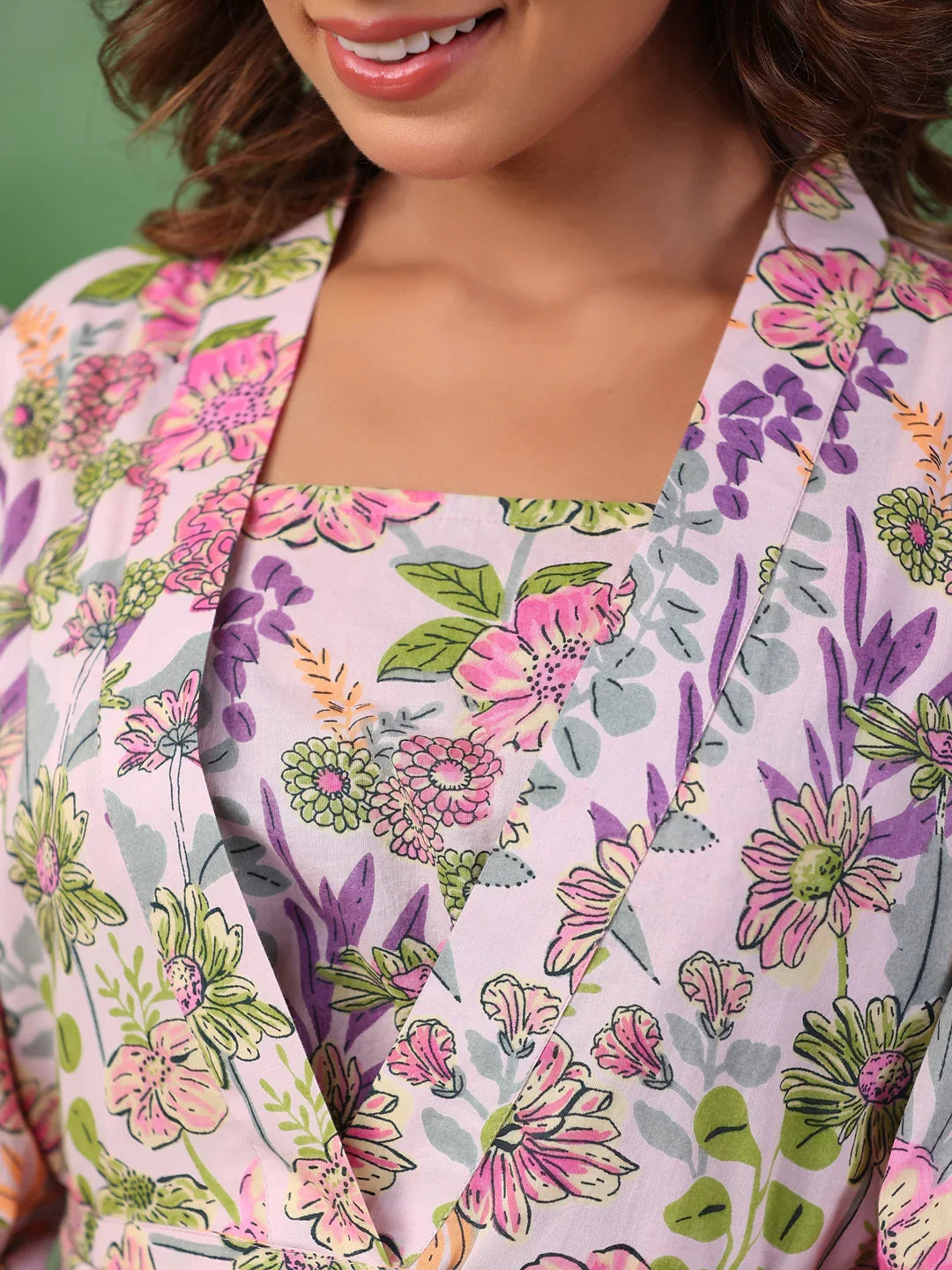 Floral Print A-Line Dress - SanskrutiHomes 