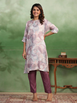 Pink Cotton Kurta Set for Women - SanskrutiHomes 