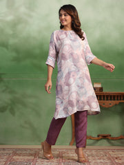 Pink Cotton Kurta Set for Women - SanskrutiHomes 