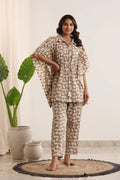Brown panda Kaftan sleep Set - SanskrutiHomes 