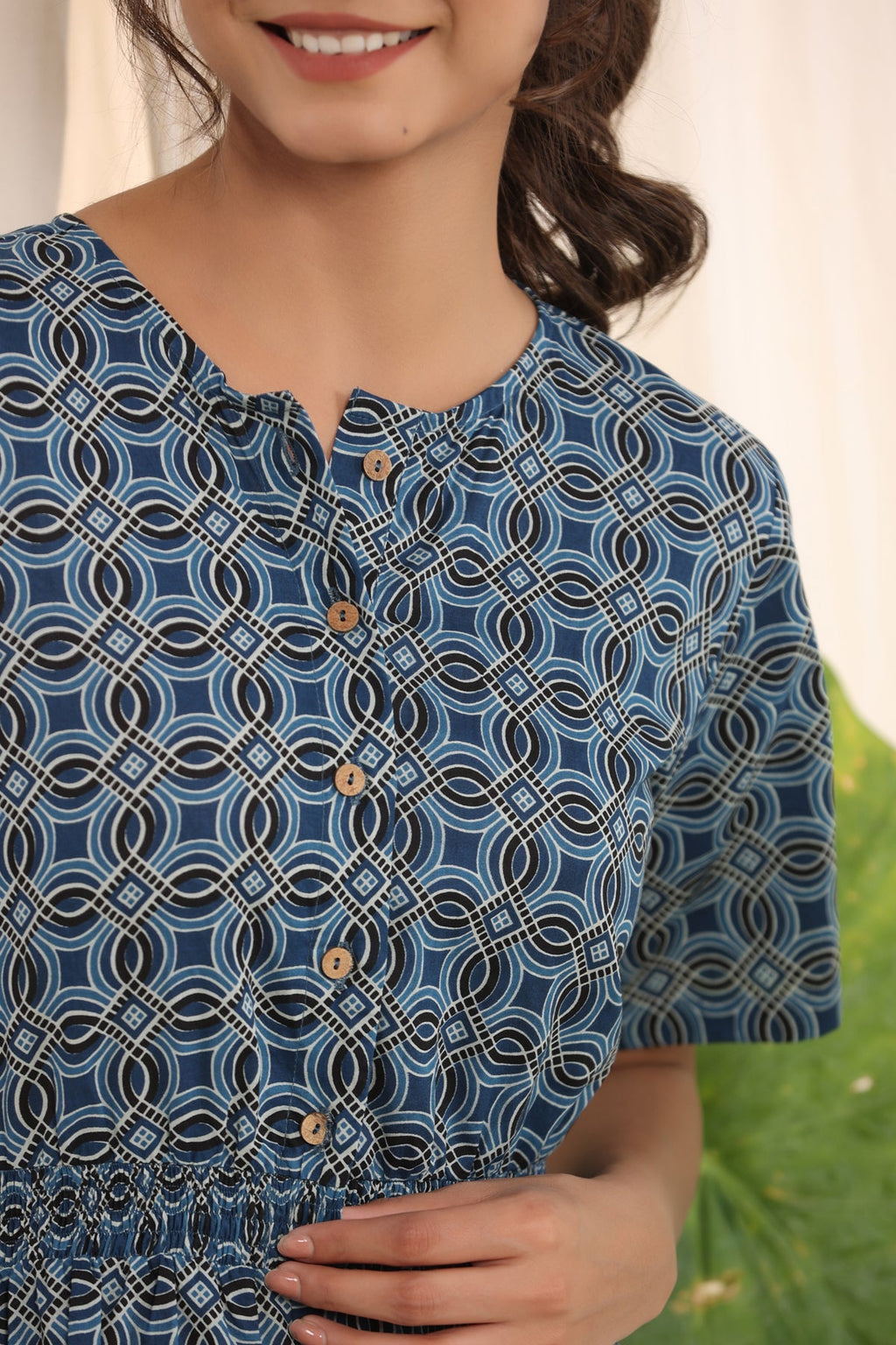 Blue & Black Printed Jumpsuit