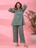 Green & blue loungewear set - SanskrutiHomes 