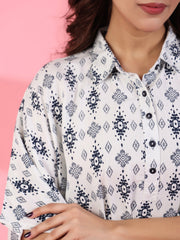 Women Cotton Kaftan Co-ord Set - SanskrutiHomes 