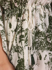 Jungle print Cotton Kaftan Night Suit - SanskrutiHomes 