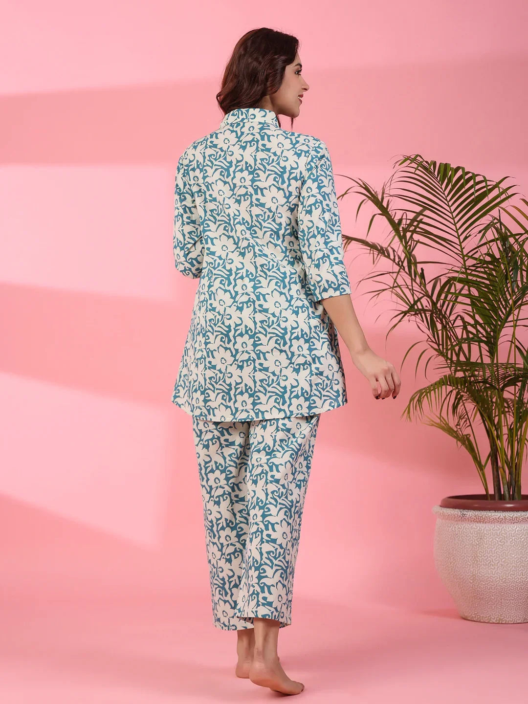 Cornflower Cotton Co-ord set - SanskrutiHomes 