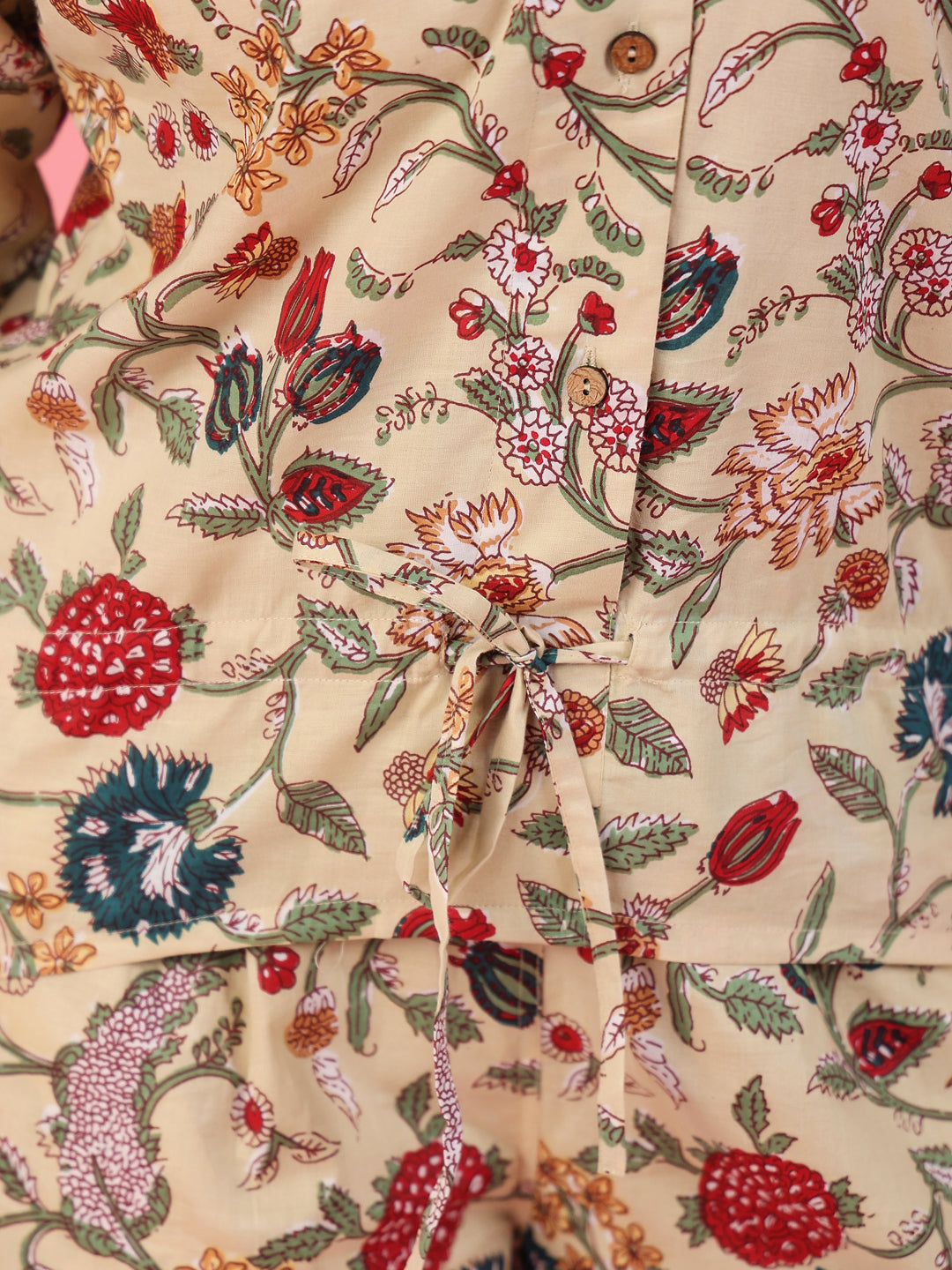 Jacobean Cotton Night Suit - SanskrutiHomes 