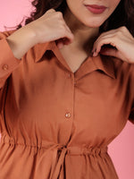 RUST BROWN 2 Pcs COTTON Night Suit - SanskrutiHomes 