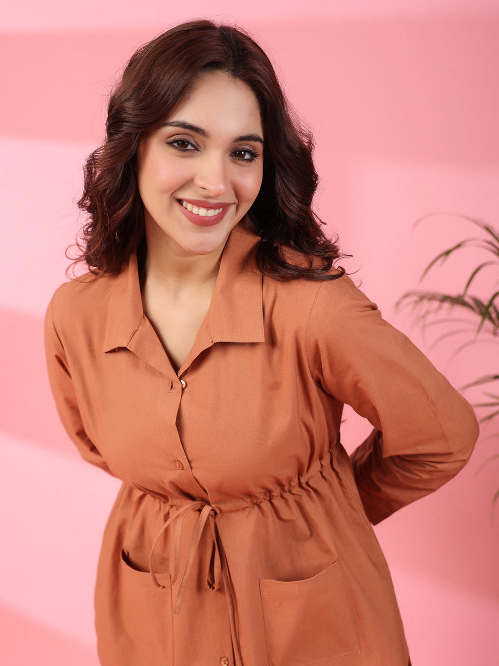 RUST BROWN 2 Pcs COTTON Night Suit - SanskrutiHomes 