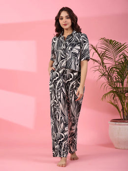 Floral Printed Night Suit - SanskrutiHomes 