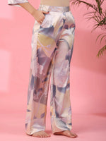 Grey Satin Night Suit - SanskrutiHomes 