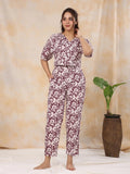 Women Pure Cotton Night Suit - SanskrutiHomes 