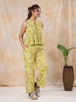 Green sleeveless co-ord set - SanskrutiHomes 