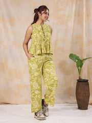 Green sleeveless co-ord set - SanskrutiHomes 