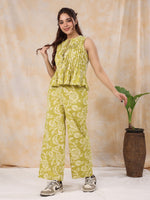 Green sleeveless co-ord set - SanskrutiHomes 