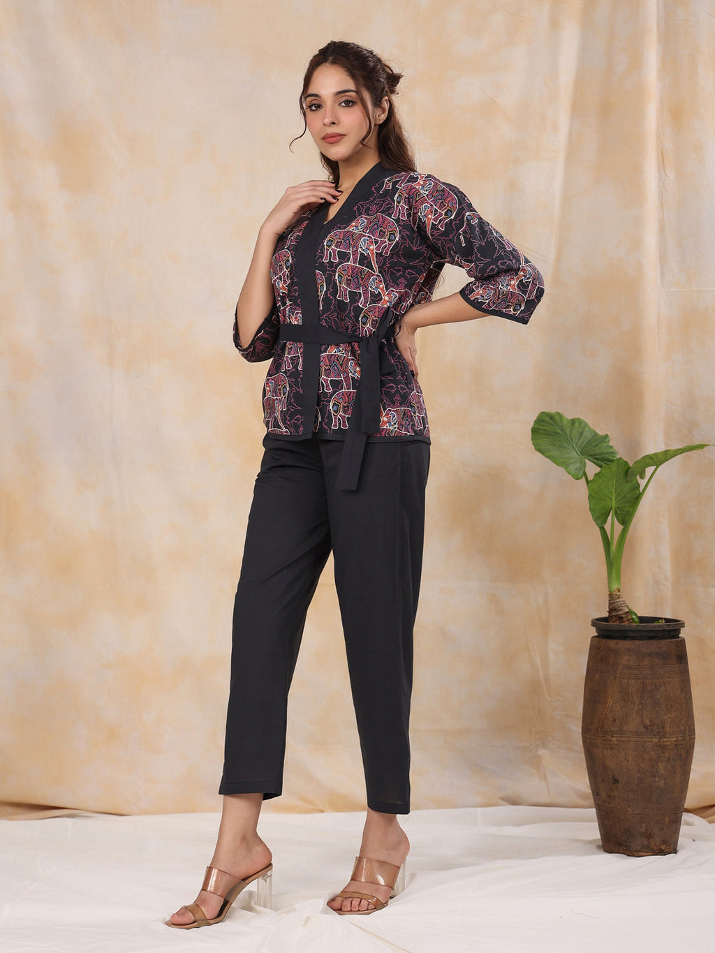 Elephant cotton co-ord set - SanskrutiHomes 