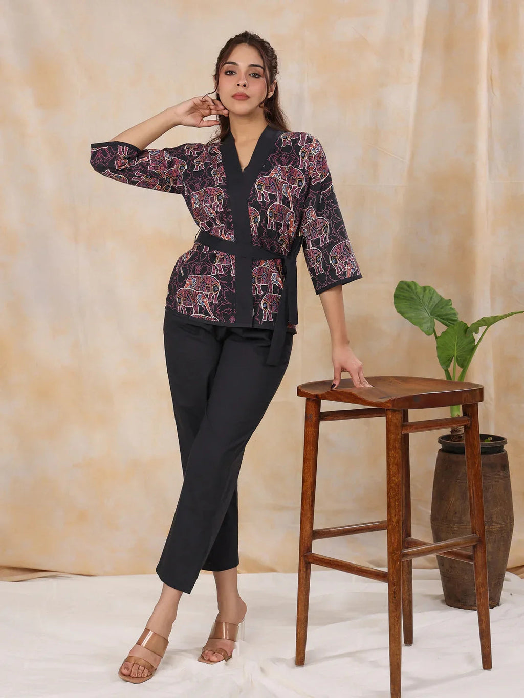 Elephant cotton co-ord set - SanskrutiHomes 