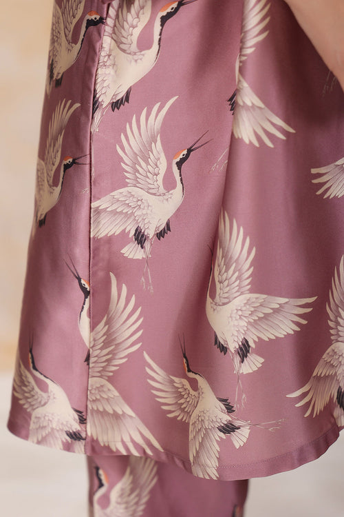 4Pcs Women Poly Satin Night Suit - SanskrutiHomes 