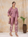 4Pcs Women Poly Satin Night Suit - SanskrutiHomes 