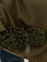 Olive Shirt Collar Pure Cotton Co-ords Set for Women - SanskrutiHomes 