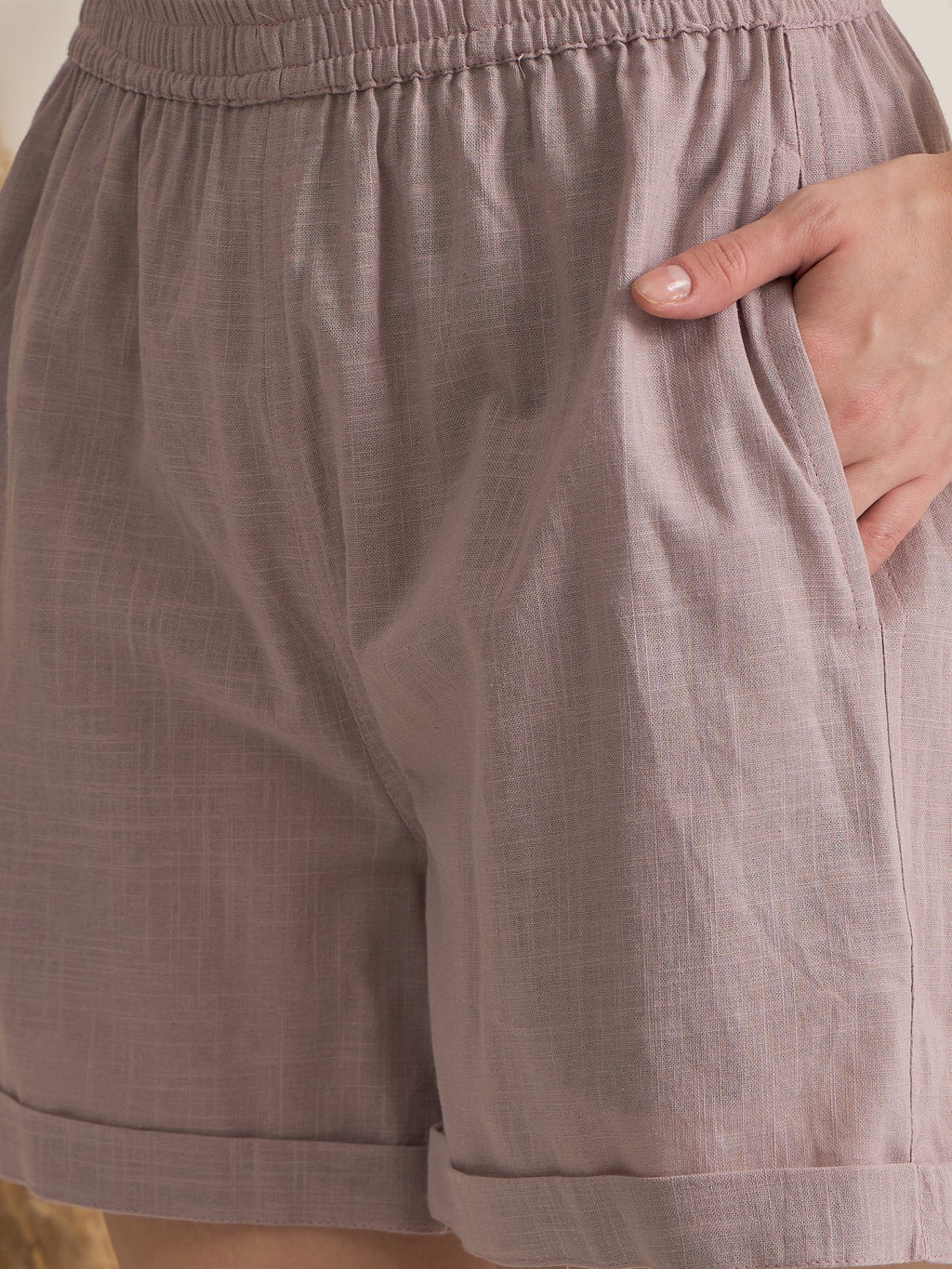 Mauve Color Shirt Collar Pure Cotton Dyed Co-ords Set for Women - SanskrutiHomes 