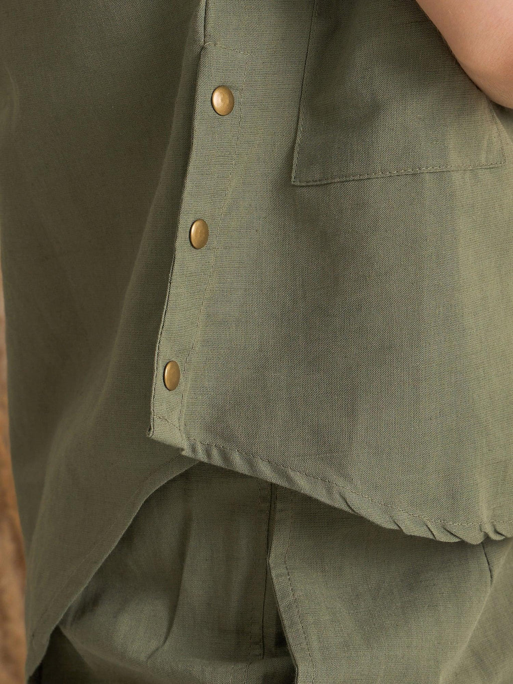 Olive Shirt Collar Viscose Rayon Co-ords Set for Women - SanskrutiHomes 