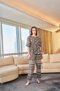 grey & White ethnic Printed Kaftan Set - SanskrutiHomes 