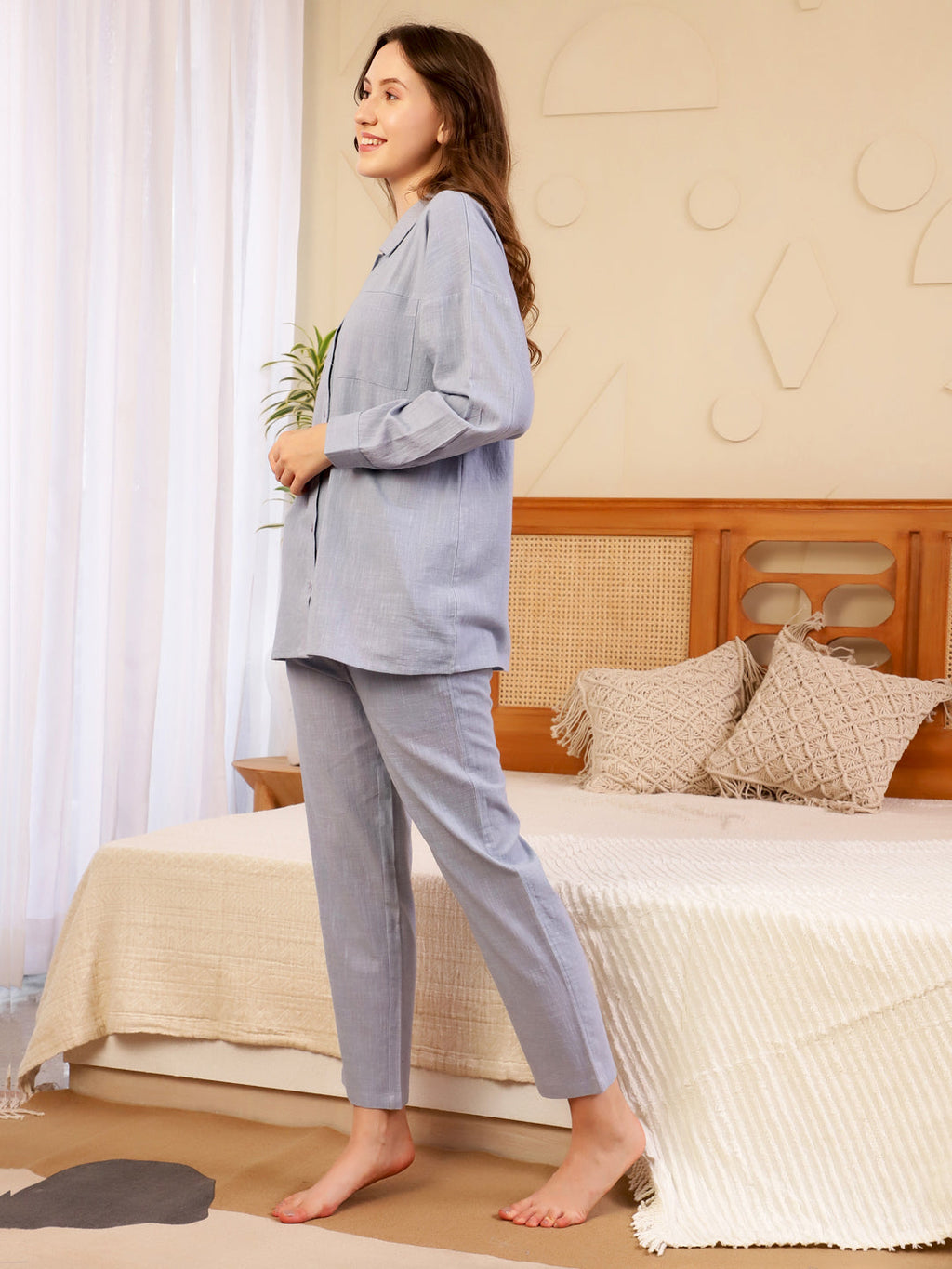 Lavender Cotton Co-Ord Set For Women