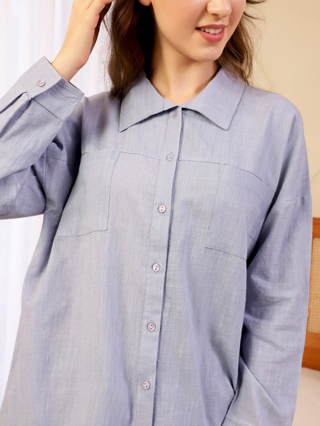 Lavender Cotton Co-Ord Set For Women